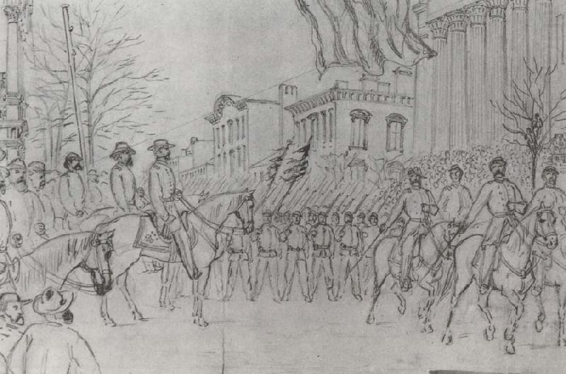 Sherman Reviewing His Army on Bay Street,Savannah,January, William Waud